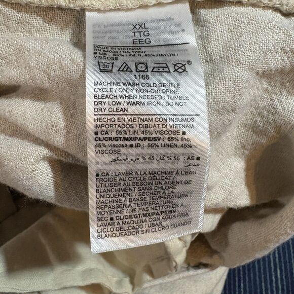 Old Navy Linen Crop Pants Womens XXL Beige Relaxed Fit Coastal Resortcore Boho - Picture 4 of 9